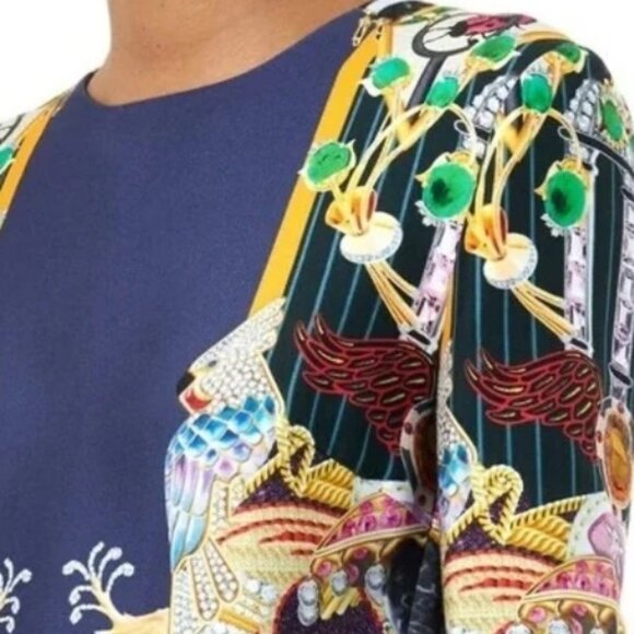 Mary Katrantzou Blue Totem Printed Graphic Midi Dress Size: S/US4 (Orig. $1250) - Picture 6 of 9